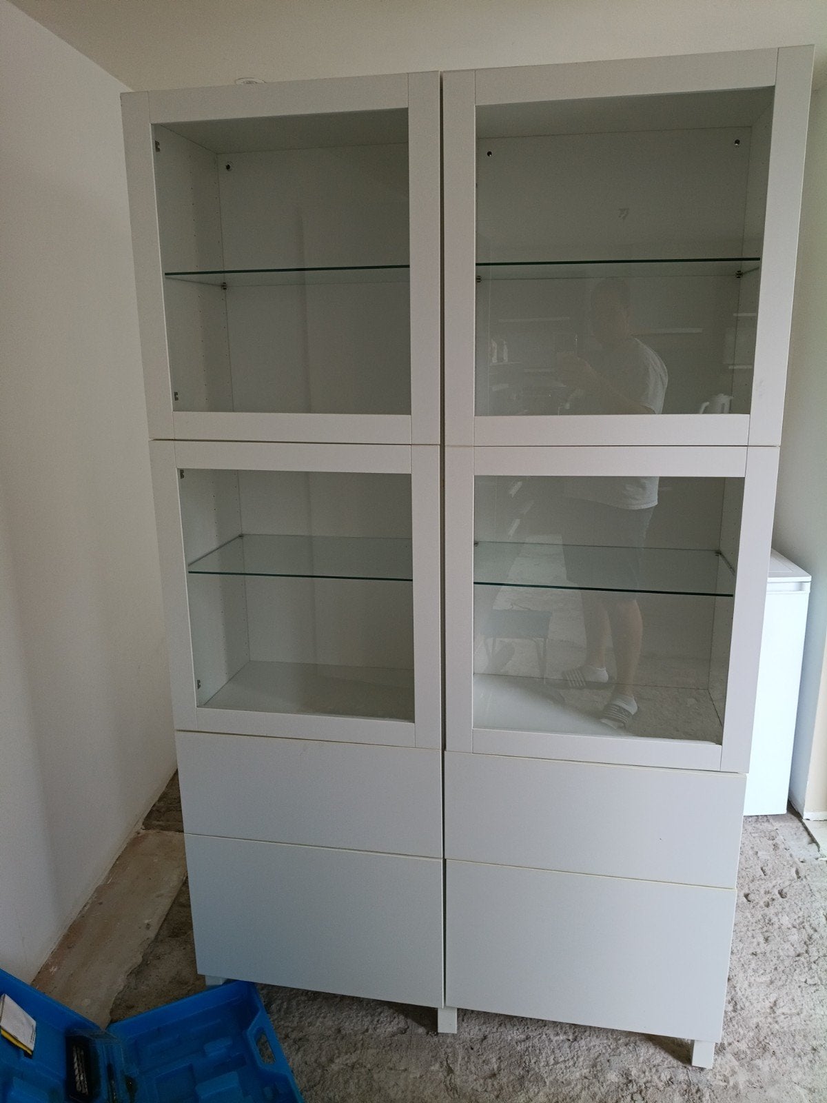 IKEA Kast met glazen deuren en lades - 202,5 cm hoog, Ophalen, Gebruikt, Met deur(en), 200 cm of meer