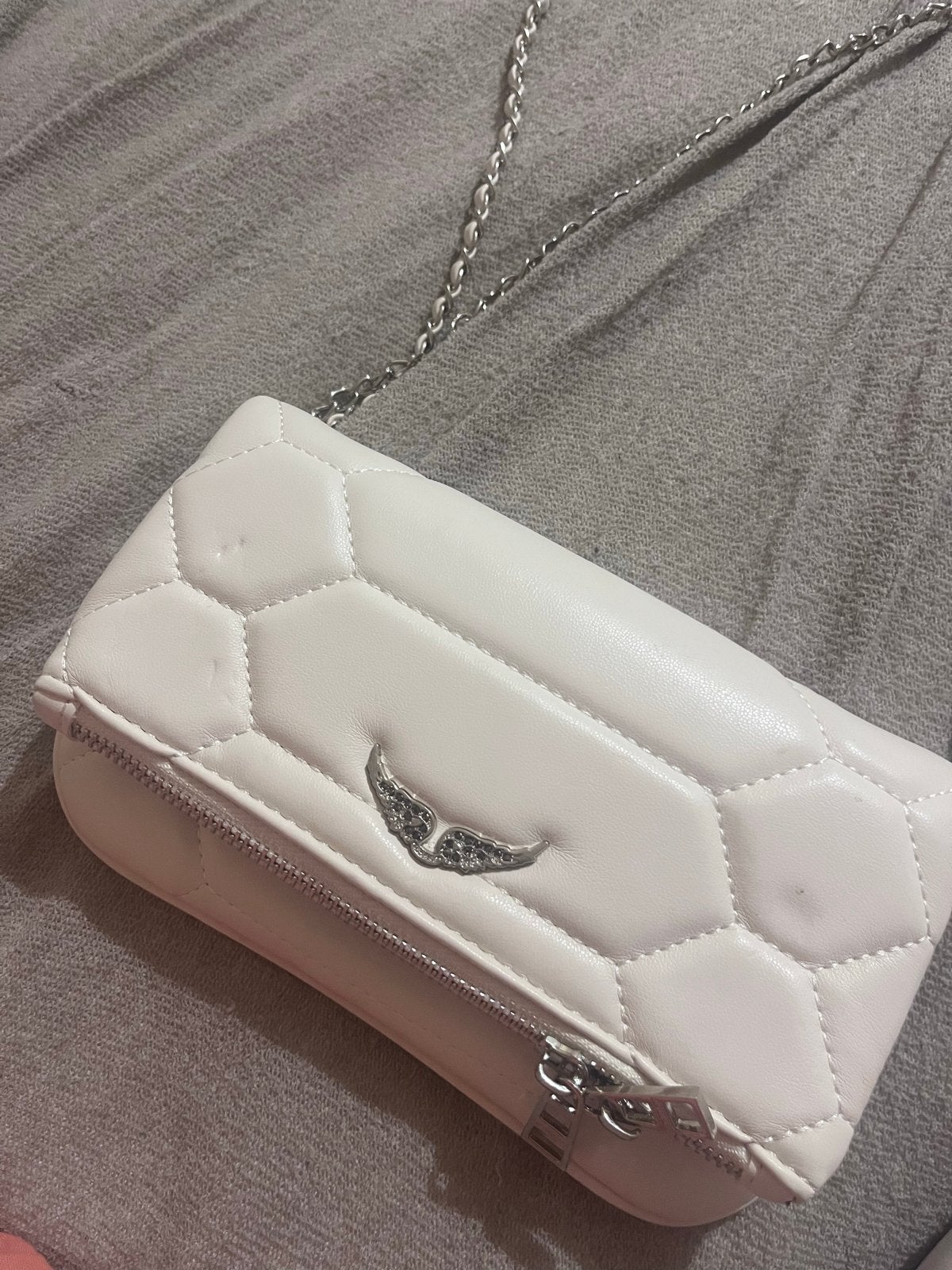 Originele Zadig & Voltaire Rock schoudertas - Wit, Sieraden, Tassen en Uiterlijk, Ophalen of Verzenden, Gebruikt, Wit, Schoudertasje