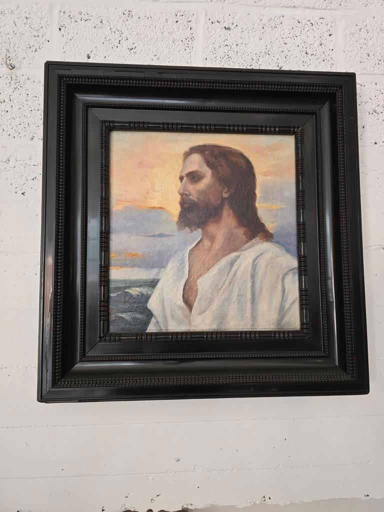 Antiek schilderij christus, Antiek en Kunst, Ophalen of Verzenden