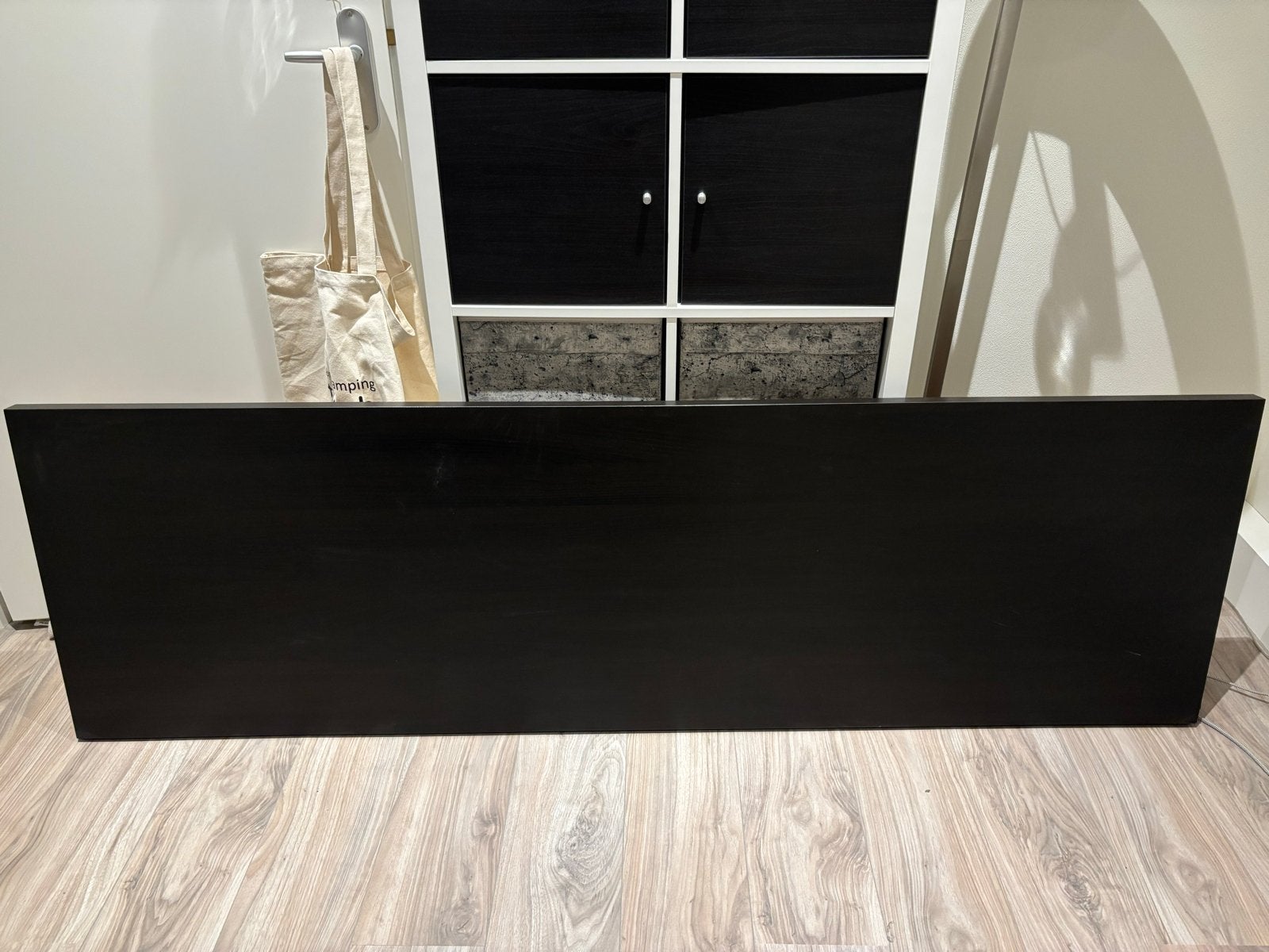 IKEA LINNMON Tafelblad - Zwart (200x60 cm), Ophalen, 100 tot 150 cm, 50 tot 100 cm, Zo goed als nieuw