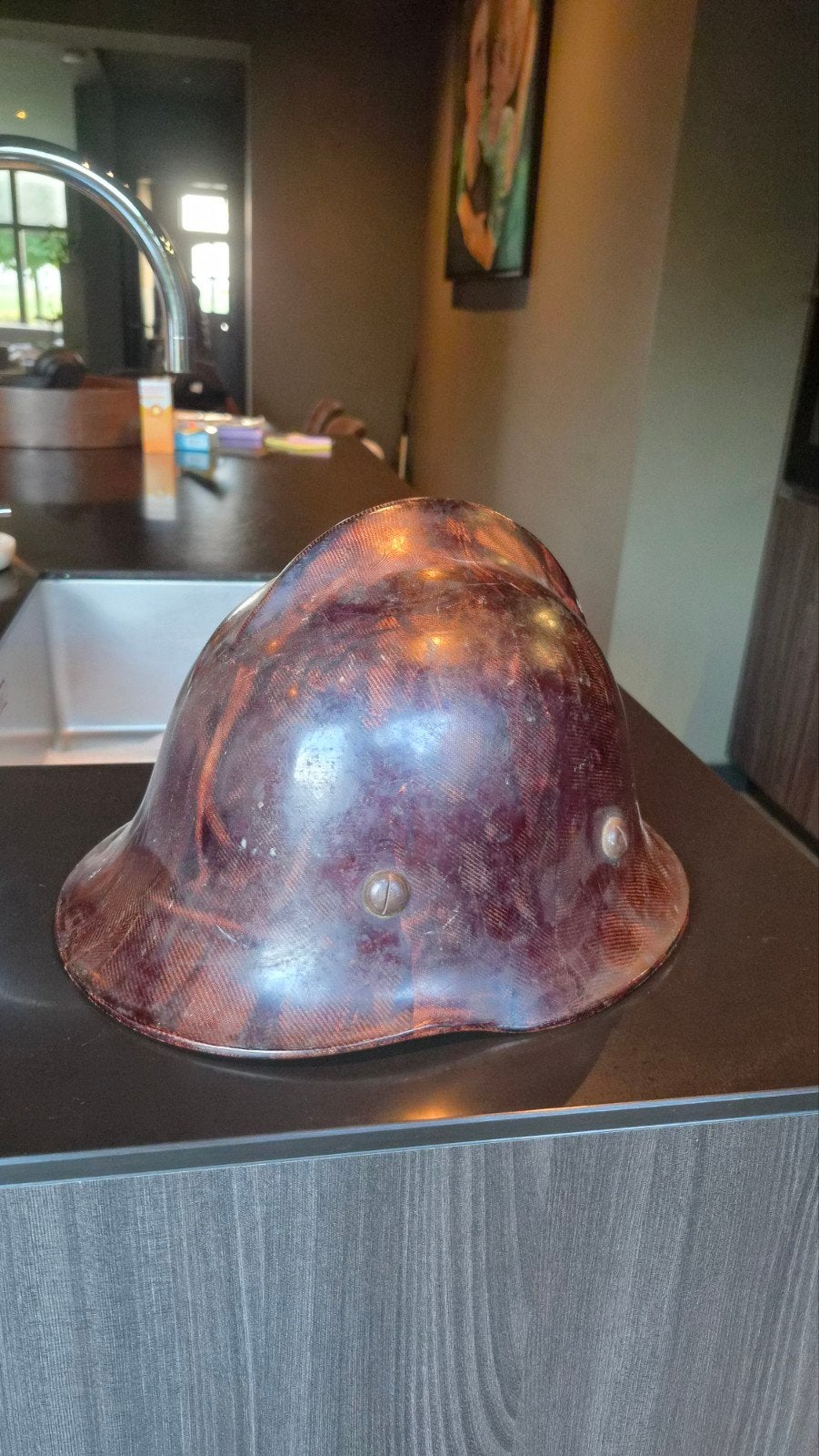 Vintage Bakelieten Veiligheidshelm, Ophalen of Verzenden, Overige soorten, Overige gebieden, Helm of Baret