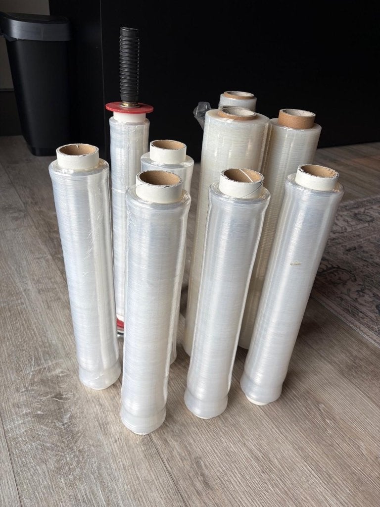 Plastic inpak folie Met houder, Ophalen, Zo goed als nieuw, 15 m² of meer, Folie
