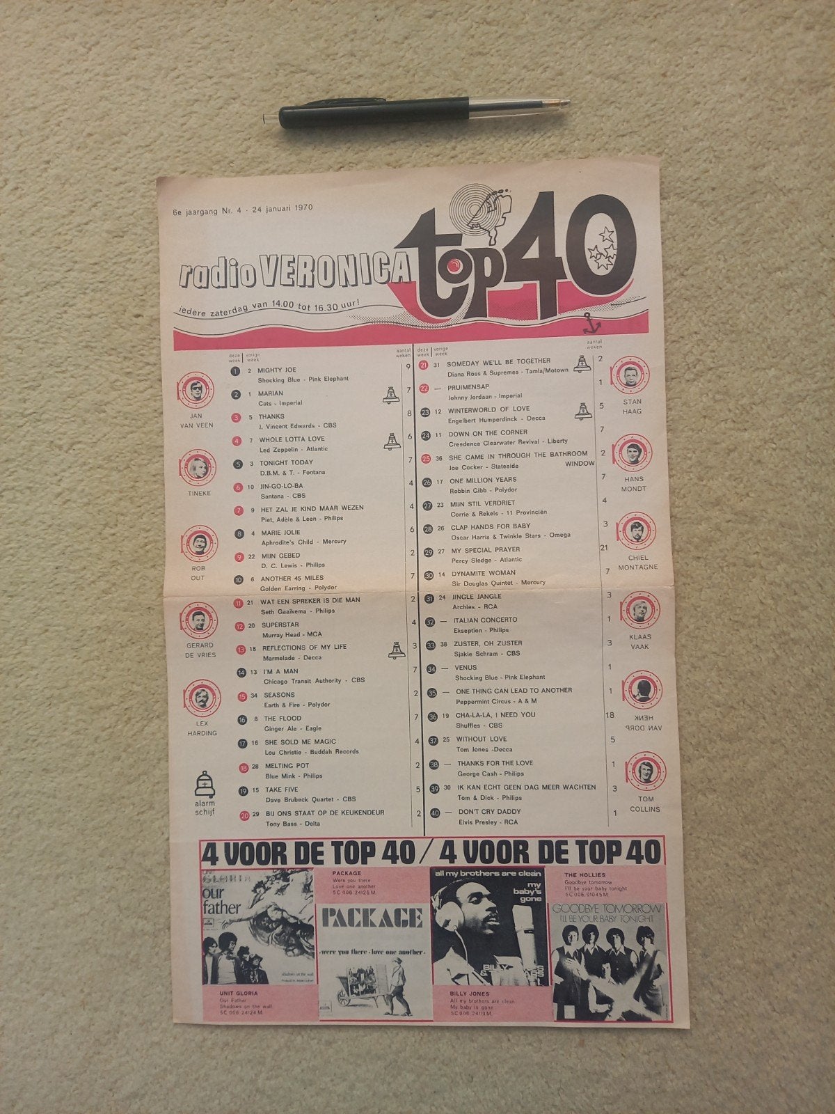 RADIO VERONICA TOP 40 - 24 januari 1970, Verzenden, Gebruikt, Cd of Plaat