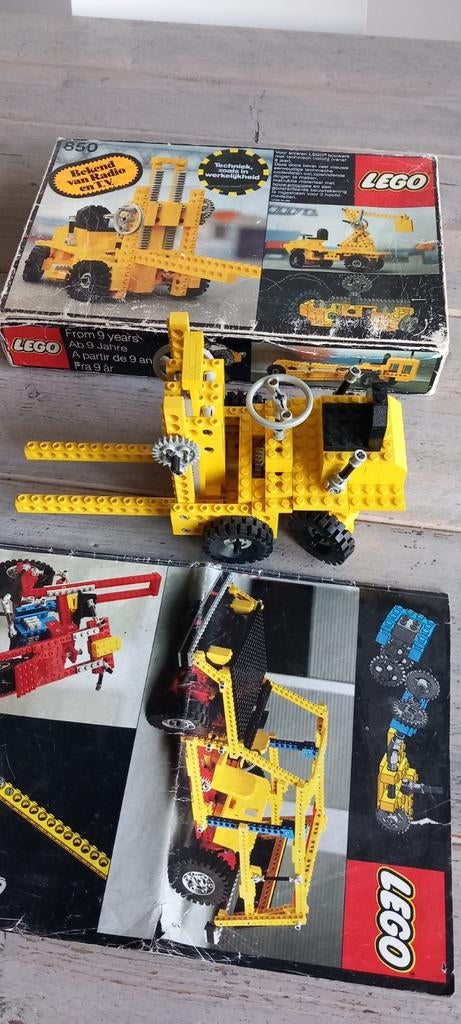 Lego Technic 850 Vorkheftruck (1977) met doos en instructies, Kinderen en Baby's, Speelgoed | Duplo en Lego, Compleet, Gebruikt
