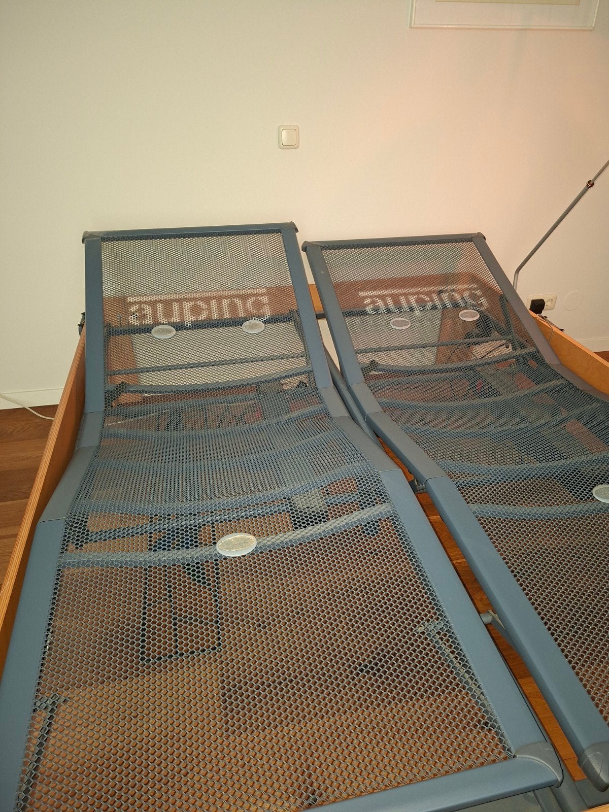 Auping bed met elektrisch verstelbare spiralen en lampje, Ophalen, Tweepersoons, 200 cm, 160 cm