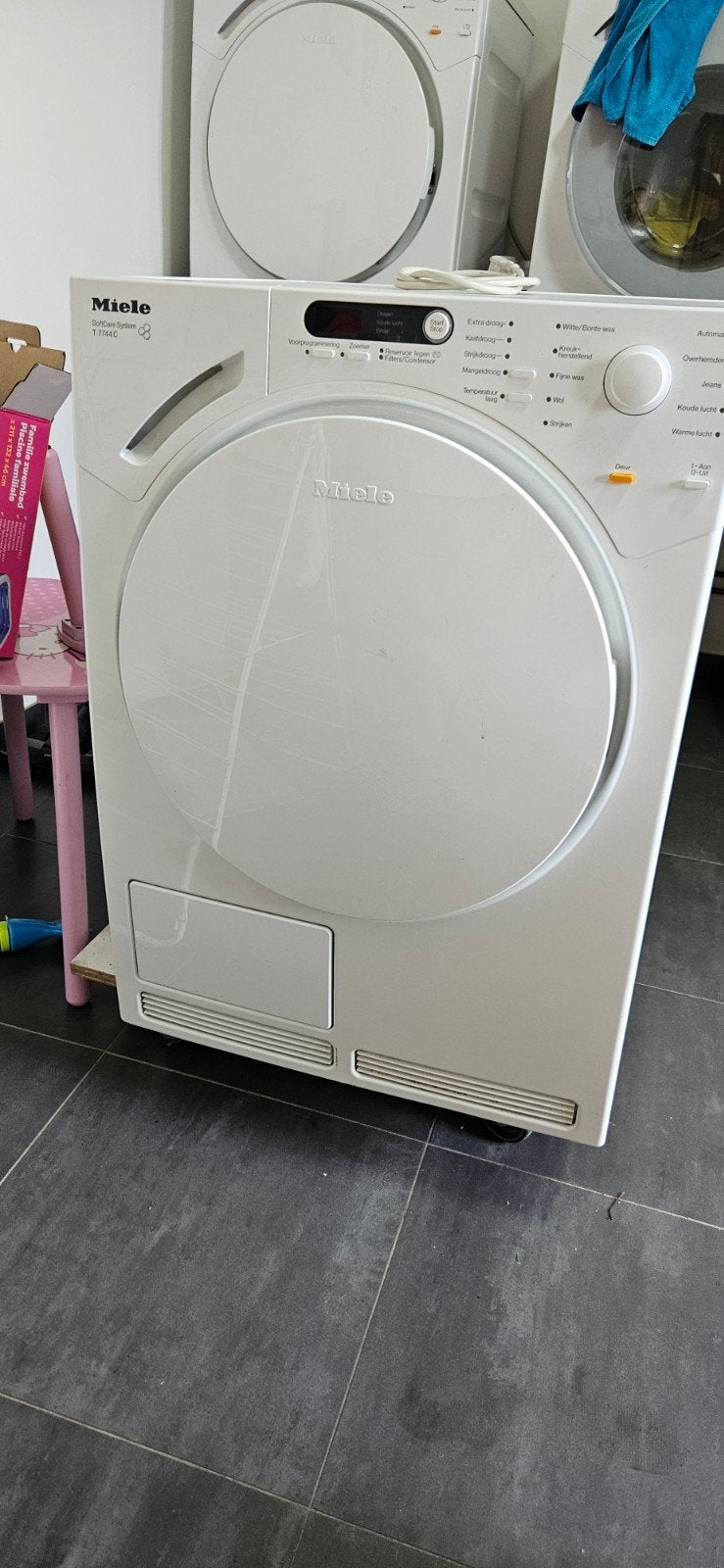 Miele T7744C droger, Ophalen, 6 tot 8 kg, Gebruikt, Voorlader