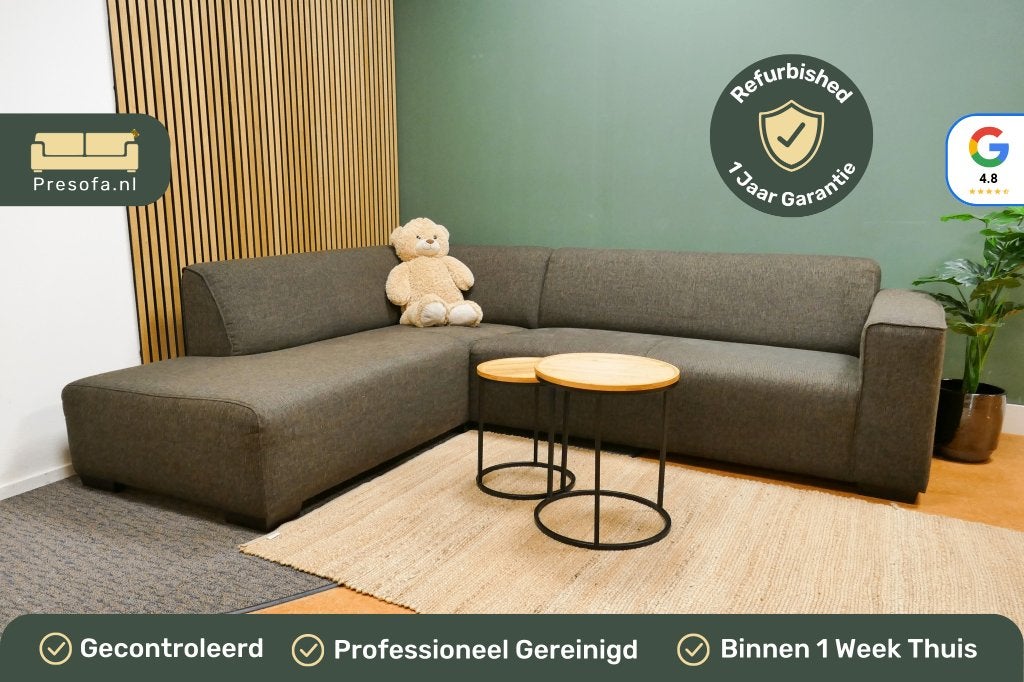 Hoekbank Antraciet/Bruin Gemeleerd [Refurbished]