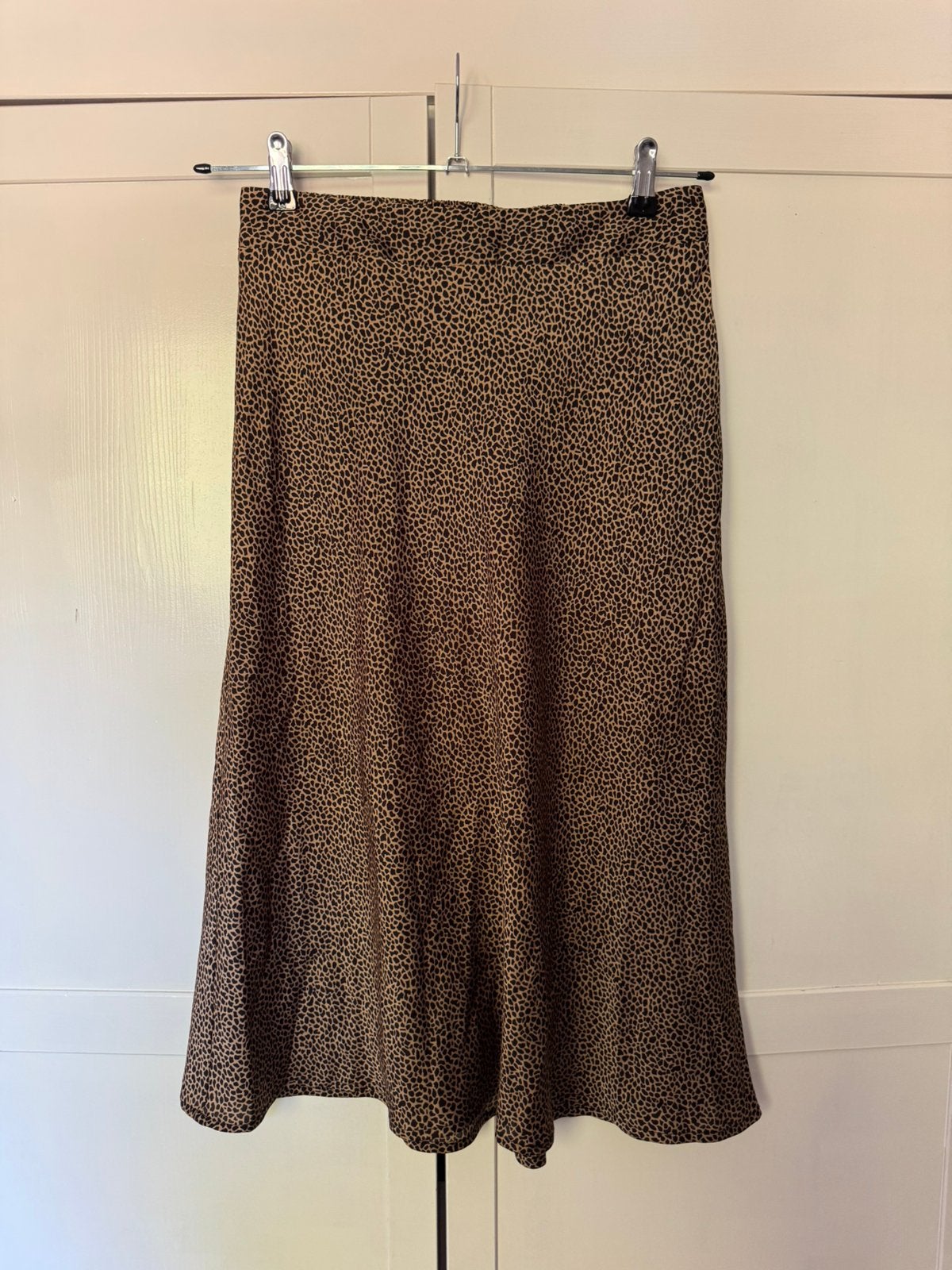 Costes Studio midi rok maat 38 | panterprint / leopard print, Maat 38/40 (M), Bruin, Ophalen of Verzenden, Gedragen