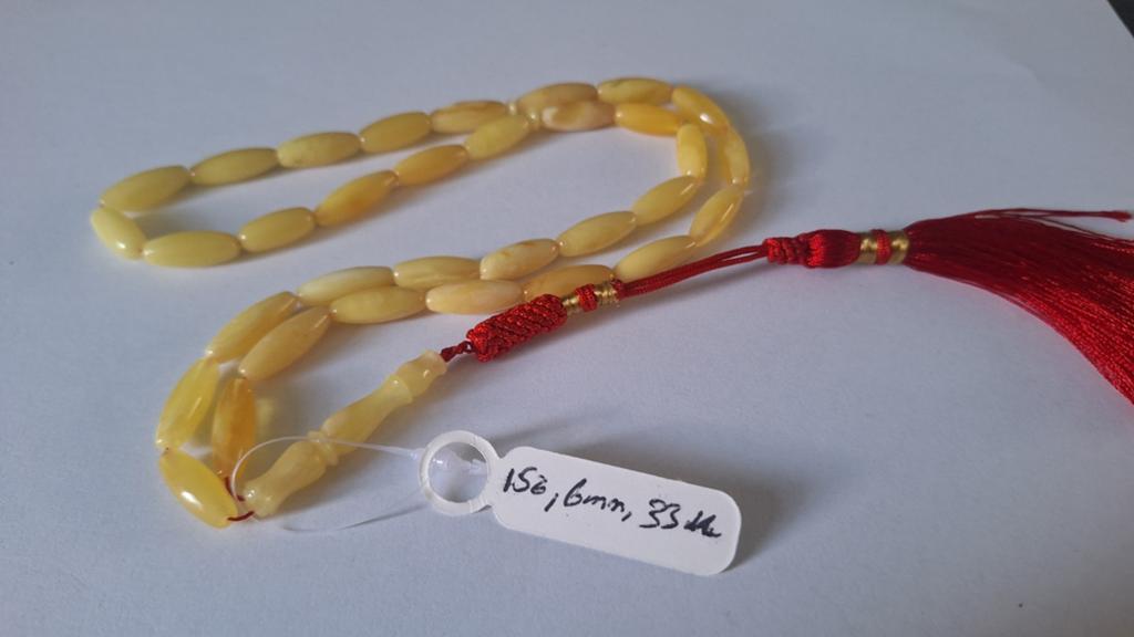 Baltische amber barnsteen tesbih ketting, Ophalen of Verzenden, Overige materialen, Ketting, Met edelsteen