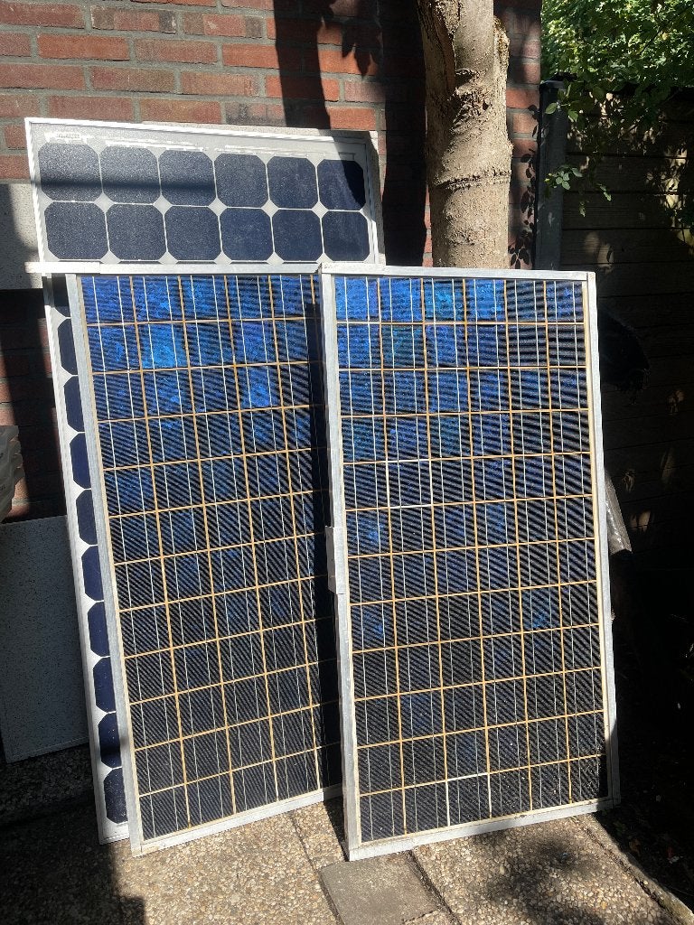 3 werkende zonnepanelen, Ophalen, Gebruikt