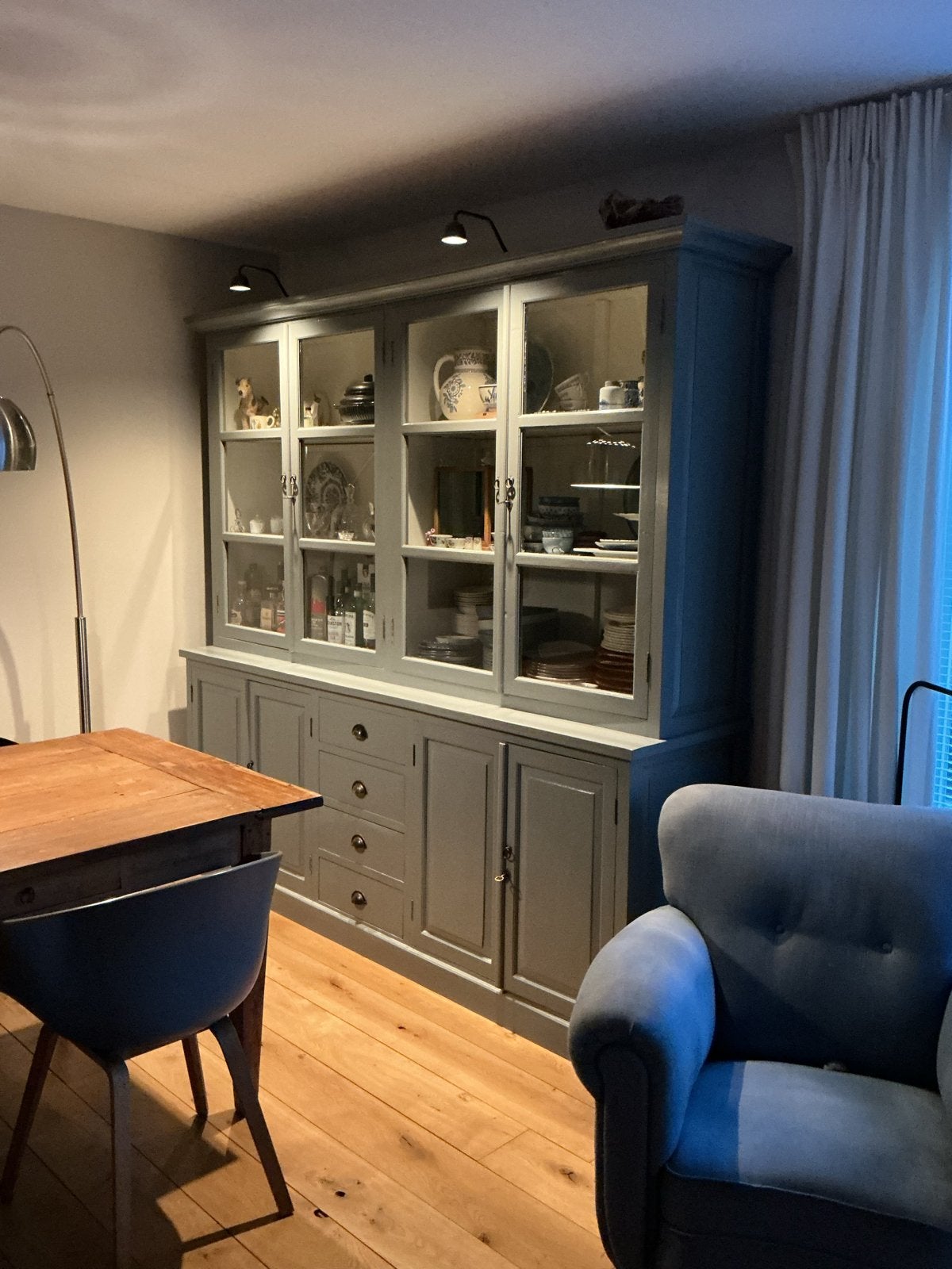 Teakhouten buffetkast, Huis en Inrichting, Kasten | Vitrinekasten, Ophalen, Gebruikt, 200 cm of meer, 150 tot 200 cm
