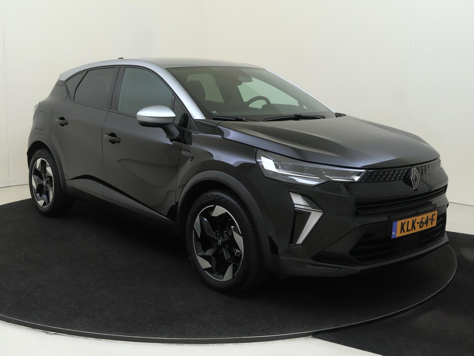 Renault Captur 1.8 E-Tech full hybrid 160 techno | Automaat, Auto's, 4 cilinders, Leder en Stof, Zwart, Bedrijf