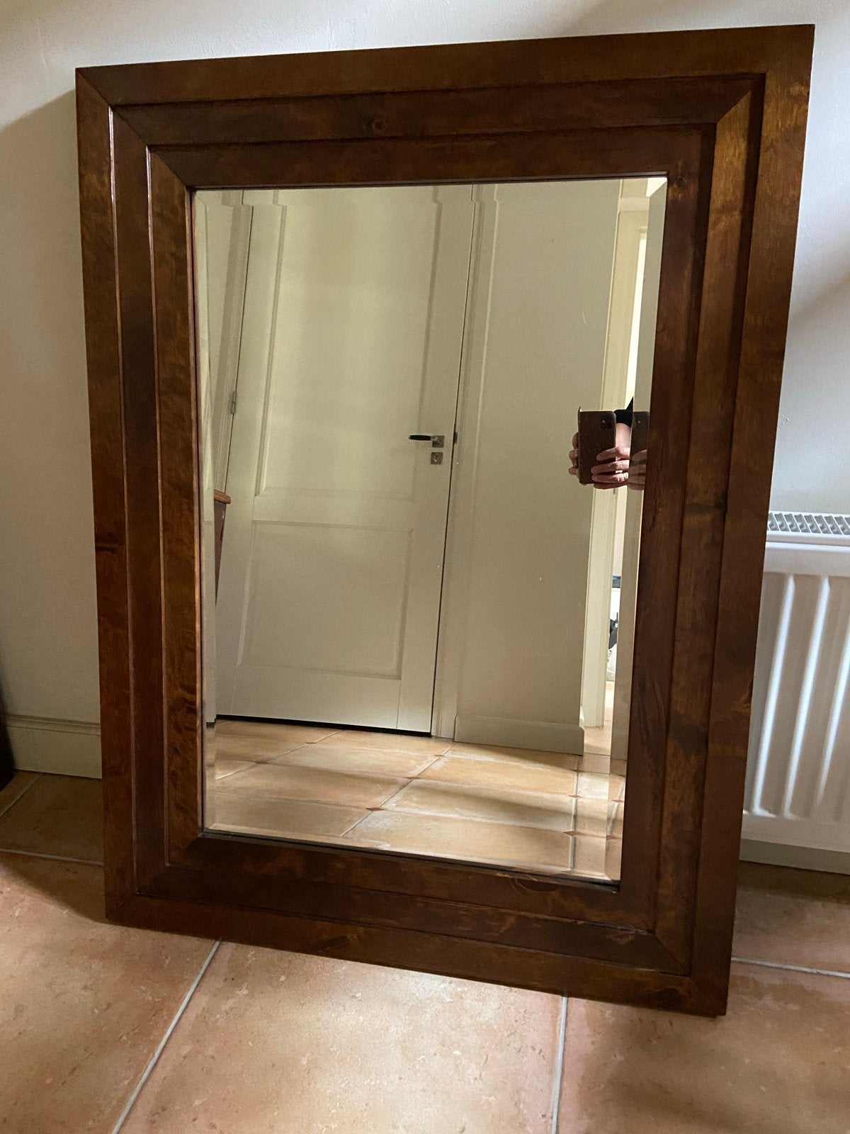 Spiegel Laura Ashley met houten omlijsting, 75x 100 cm, 100 tot 150 cm, Ophalen of Verzenden, Zo goed als nieuw, 75 tot 100 cm