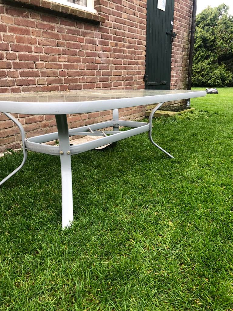Tuintafel 150x95x50 cm - Even schoonmaken, verder goed, Ophalen of Verzenden, Gebruikt, Rechthoekig, Metaal