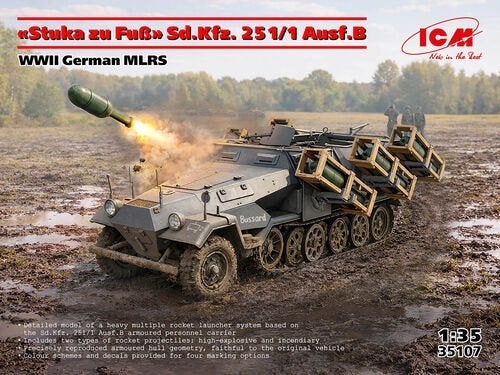 ICM 35107 Sd.Kfz. 251/1 Ausf.B Stuka zu Fuss, Overige merken, Auto, 1:32 tot 1:50, Nieuw