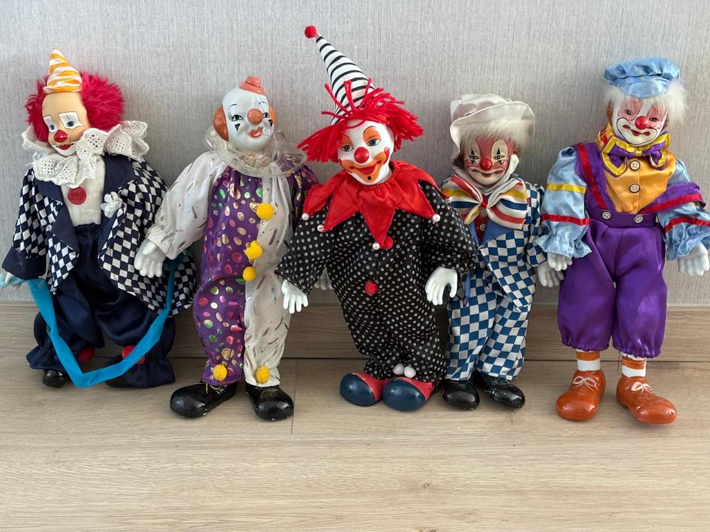Verzameling van clown poppen, Verzamelen, Poppen, Ophalen of Verzenden, Gebruikt, Pop