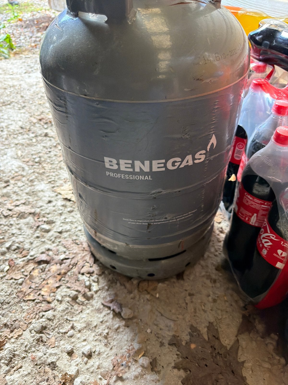 2 Benegas Professional gasflessen met statiegeld, Ophalen of Verzenden, Gebruikt