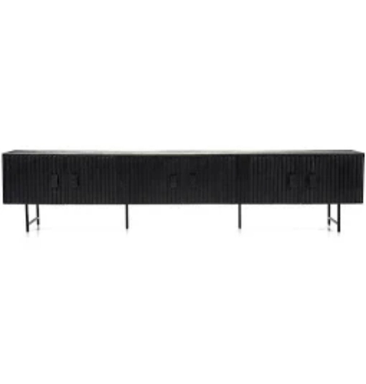 NIEUW! Tv meubel Remi / dressoir zwart geribbelt 250 cm, Huis en Inrichting, Kasten | Televisiemeubels, Nieuw, 200 cm of meer