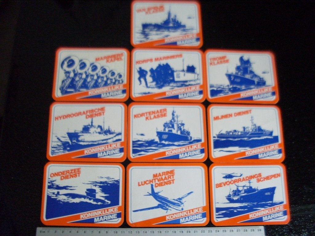 10x sticker koninklijke marine logo vintage, Verzenden, Zo goed als nieuw, Bedrijf of Vereniging