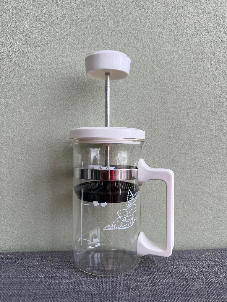 Vintage Glazen Cafetière Retro/FrenchPress '70/'80, Verzenden, Wit, Overige merken, Glas