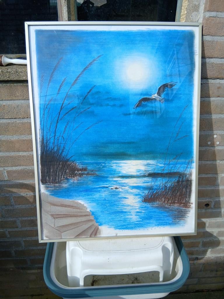 Mooi schilderij bogerman college sneek  30 jaar terug zoiets, Ophalen of Verzenden