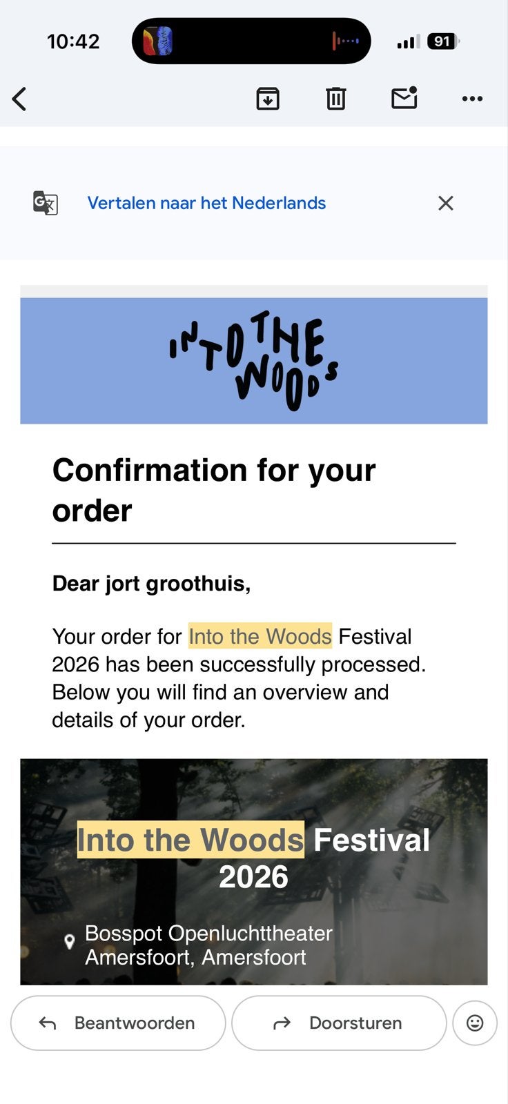 Into the woods ade zaterdag 19 september  4 beschikbaar