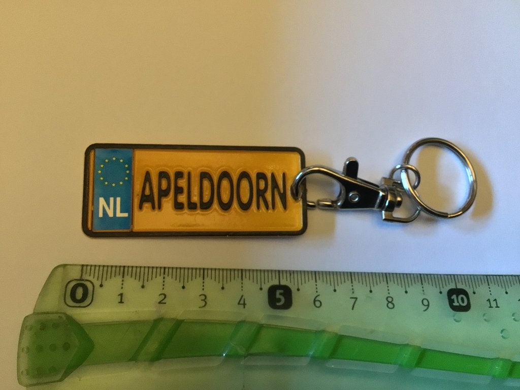Sleutelhanger mini nummerplaat Apeldoorn, Verzamelen, Ophalen of Verzenden, Zo goed als nieuw