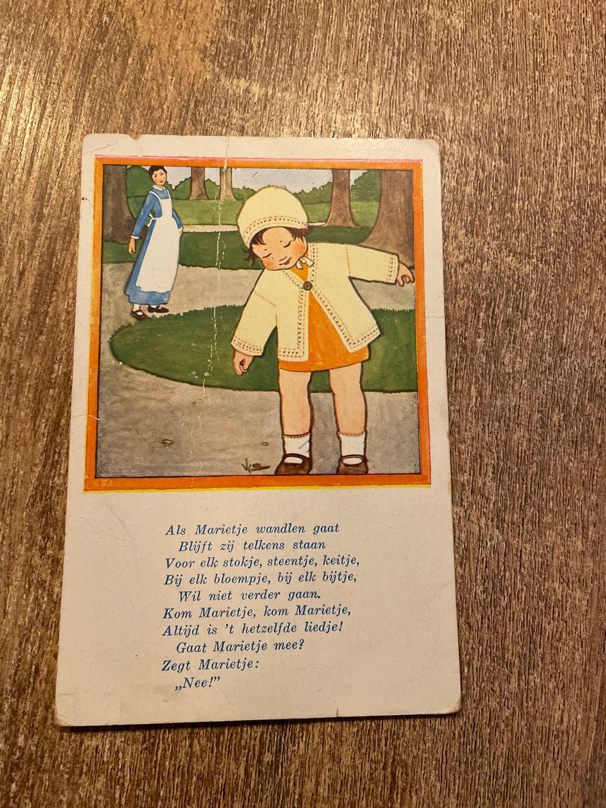 Vintage Rie Cramer Ansichtkaart - Voor 't slapen gaan, Ophalen of Verzenden, 1940 tot 1960, Ongelopen, Kinderen