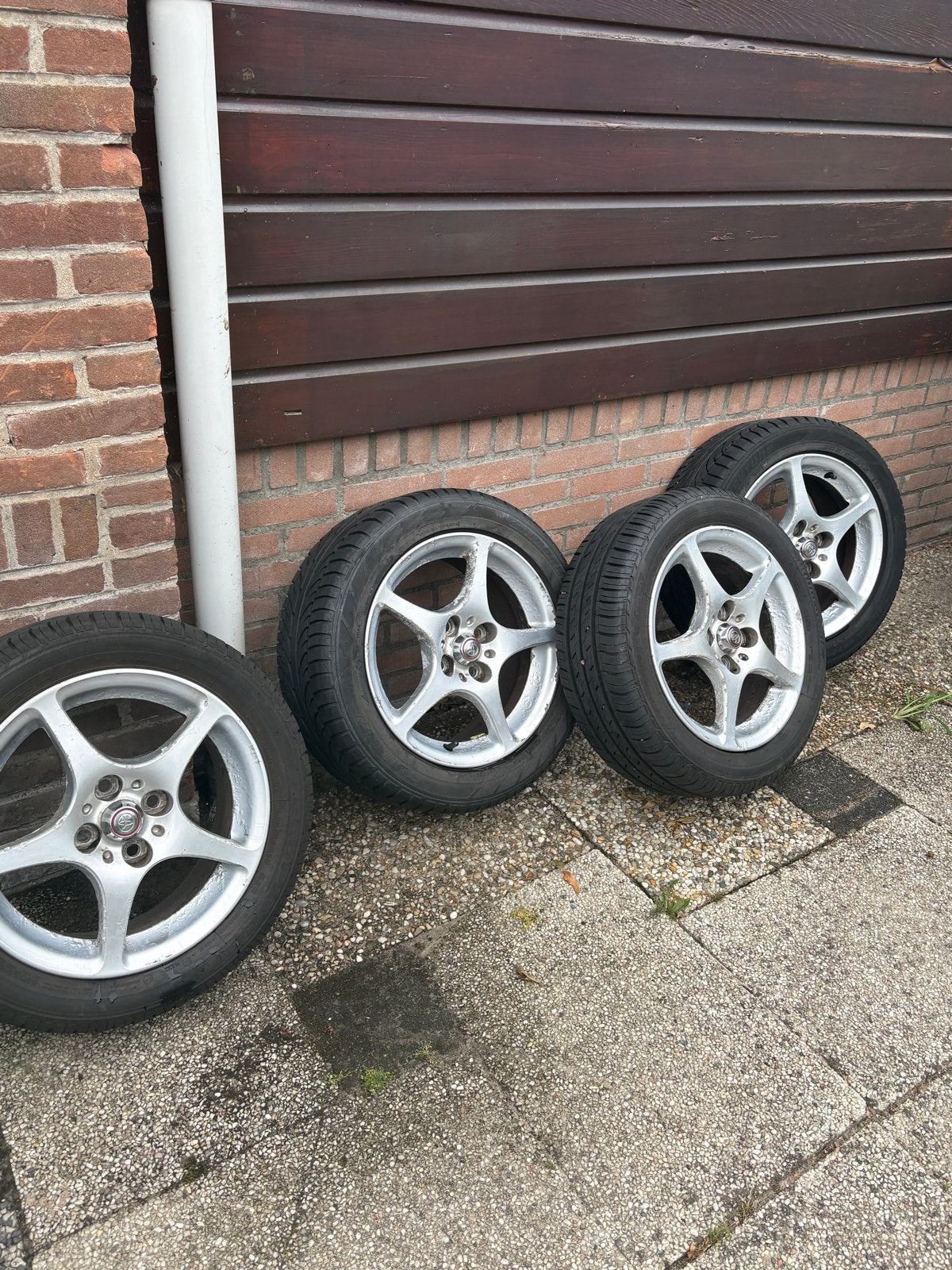 Toyota velgen met Bridgestone Potenza banden 205/50R15, Auto-onderdelen, Banden en Velgen, Ophalen, Gebruikt, 15 inch, Banden en Velgen