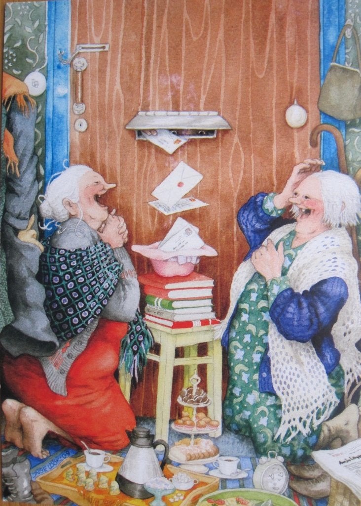 Inge Lôôk - de oma's bij de brievenbus, Verzamelen, Ophalen of Verzenden, 1980 tot heden, Gelopen, Overige thema's
