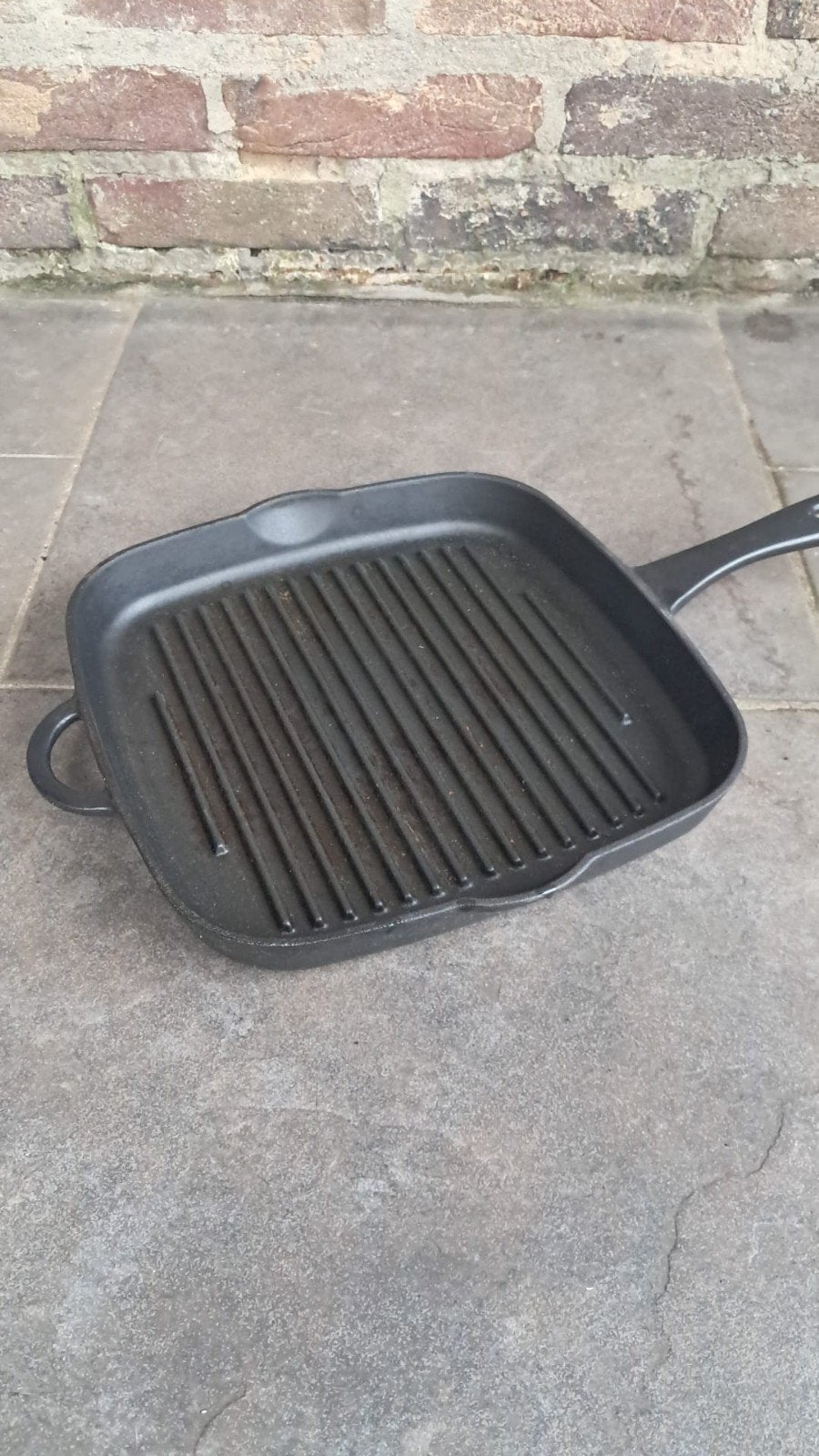 Gietijzeren grillpan, Ophalen of Verzenden, Gebruikt, Gietijzer, Overige typen