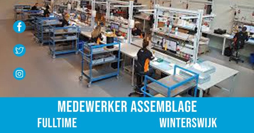 Assemblage medewerker, 33 - 40 uur, LBO / VMBO, Freelance of Uitzendbasis, Geschikt als bijbaan
