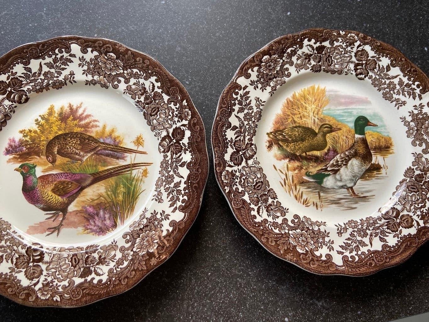 2 mooie puntgave borden Palissy Game series Fazant eenden, Ophalen of Verzenden