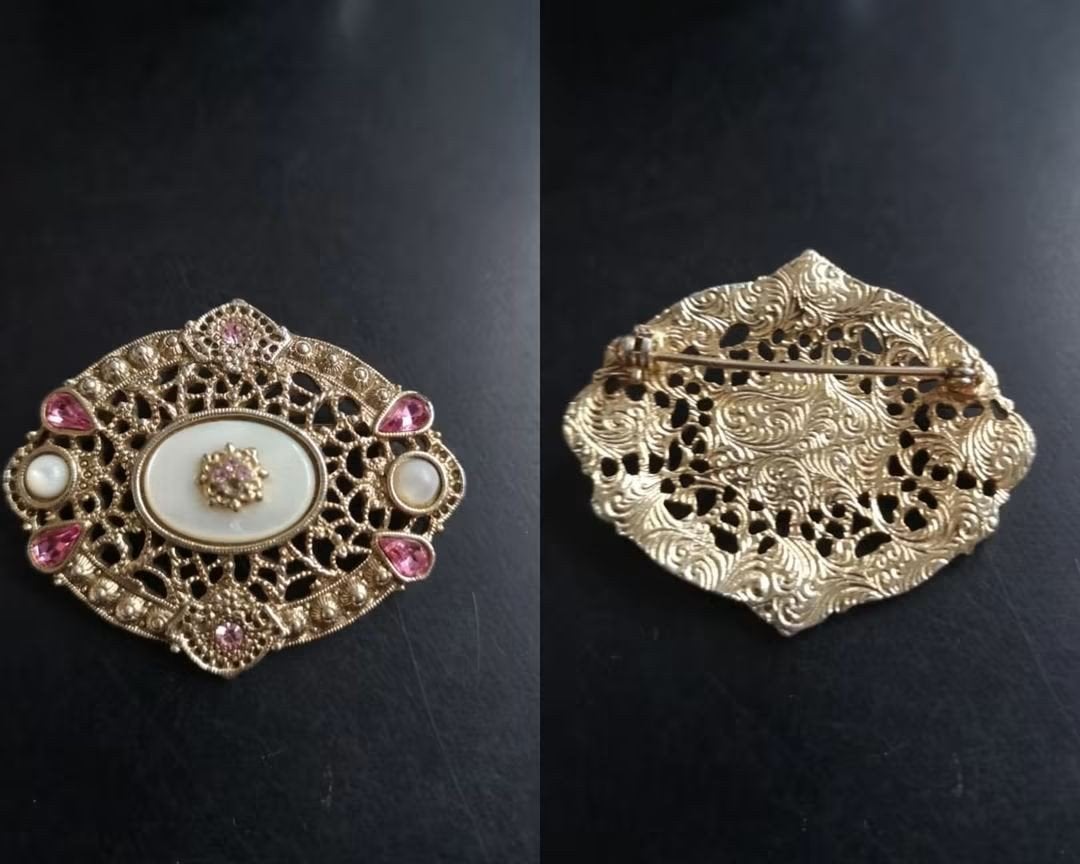 vintage broche, Ophalen of Verzenden, Zo goed als nieuw, Goud, Overige materialen