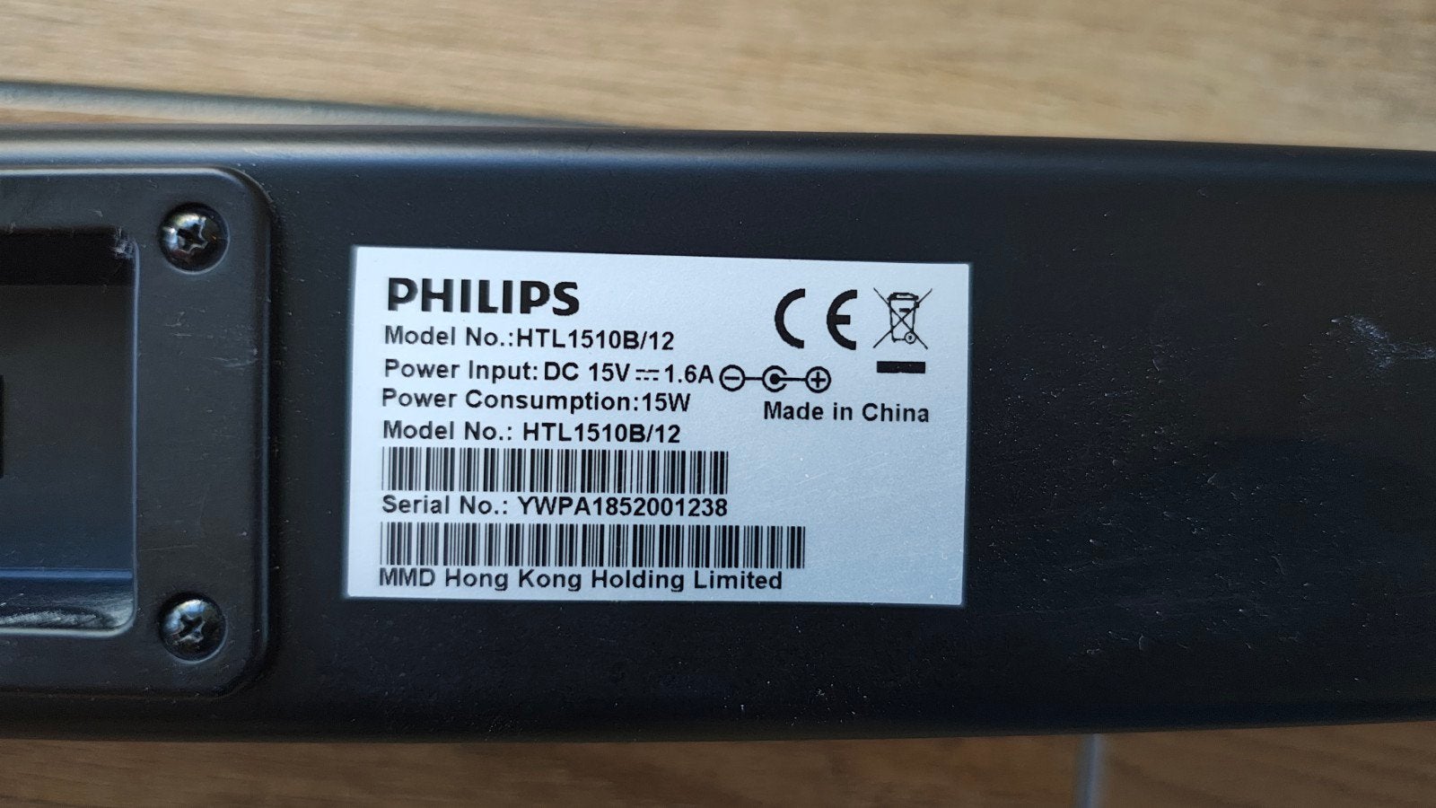 Philips Soundbar HTL1510B/12 met subwoofer, Ophalen, Bluetooth, Gebruikt