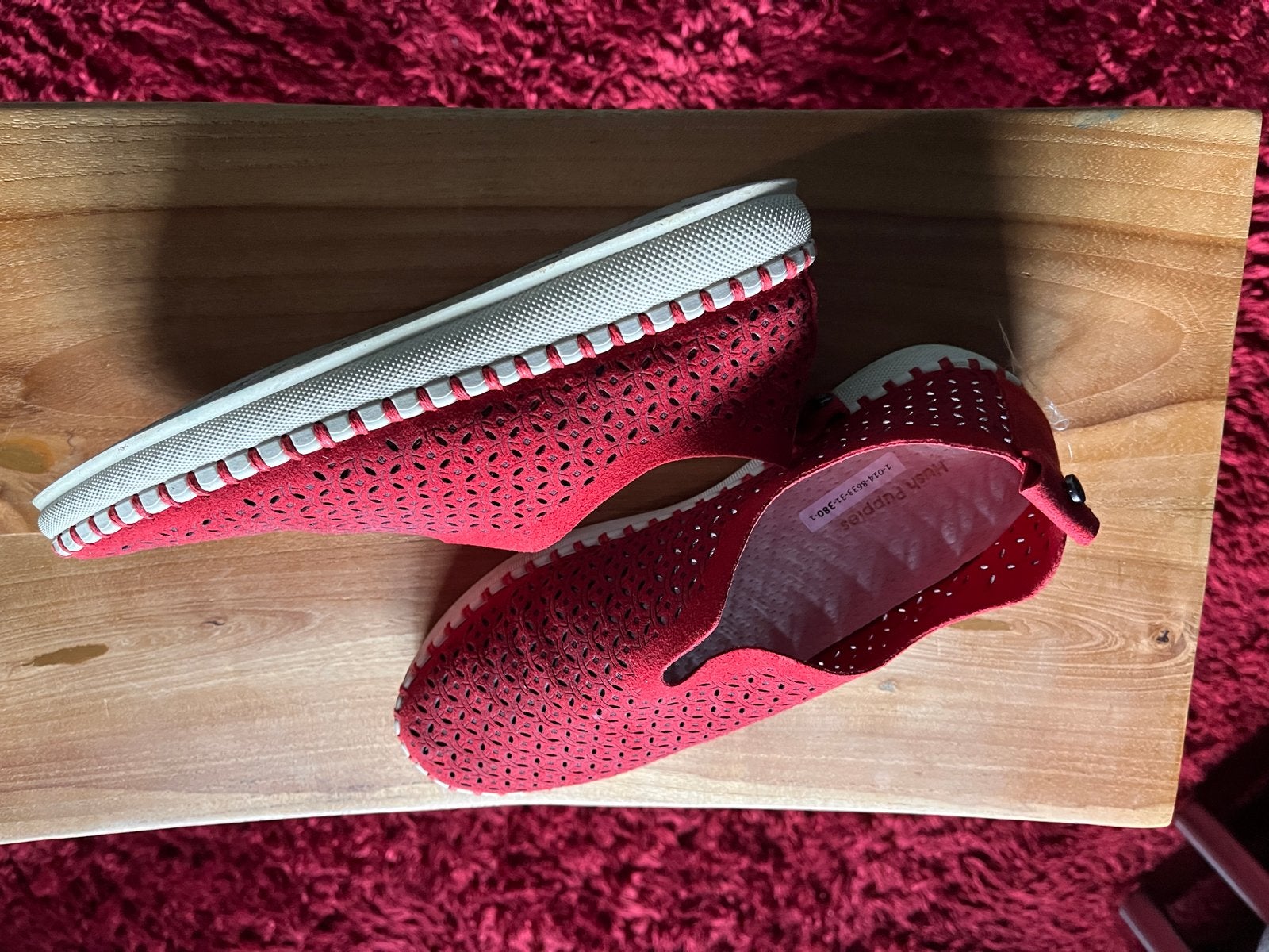 Hush Puppies instappers maat 38, Ophalen of Verzenden, Gedragen, Rood, Instappers