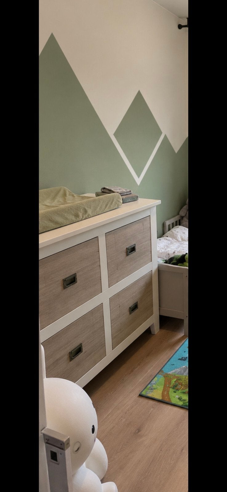 Commode met 4 lades - wit en houtkleur, Ophalen, 50 tot 70 cm, 100 cm of meer, 90 tot 105 cm