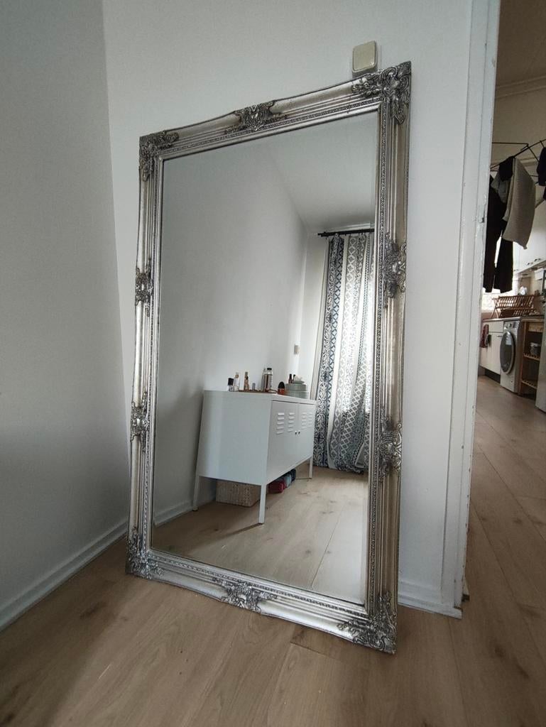 Passpiegel spiegel full body mirror barok zilver 143x86cm, Ophalen, Gebruikt, 100 tot 150 cm, 75 tot 100 cm