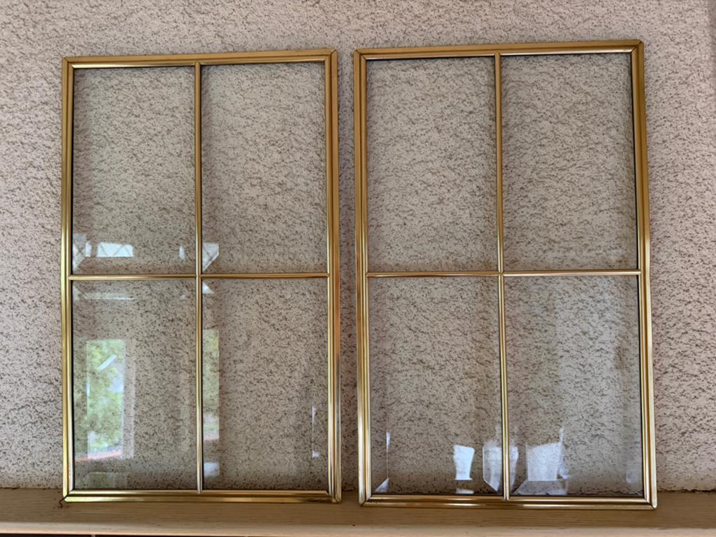 Glas in lood messing raam, Ophalen of Verzenden, Zo goed als nieuw, Glas in lood, Minder dan 80 cm