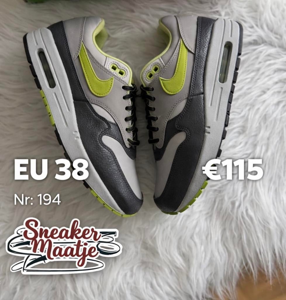 Nieuwe Nike Air Max 1 huf pear green 2024 maat eu 38, Overige kleuren, Nieuw, Ophalen of Verzenden, Sneakers of Gympen