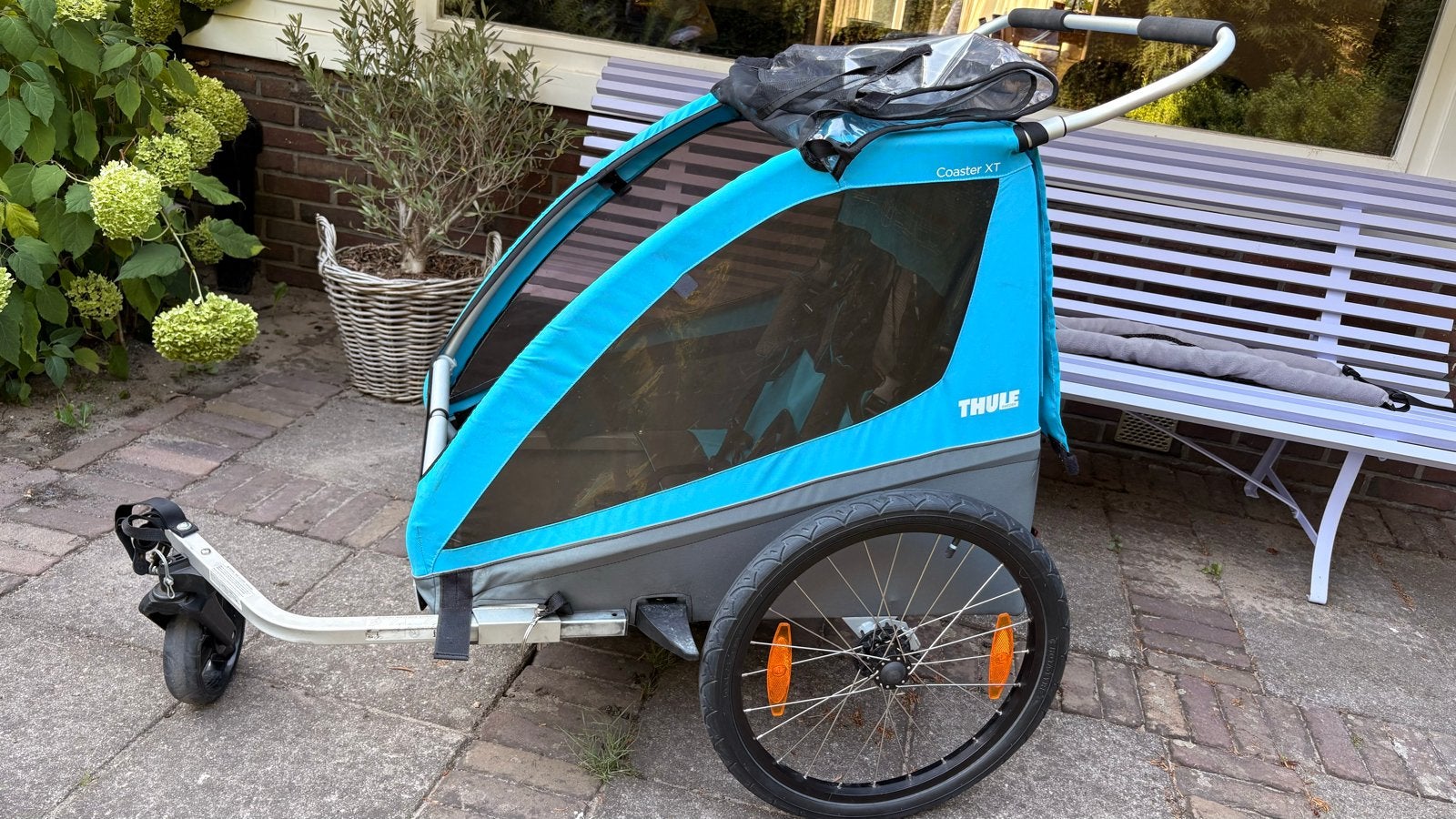 Thule Coaster XT met baby swing - nette staat, Ophalen, Gebruikt, Kinderkar, 40 tot 60 kg