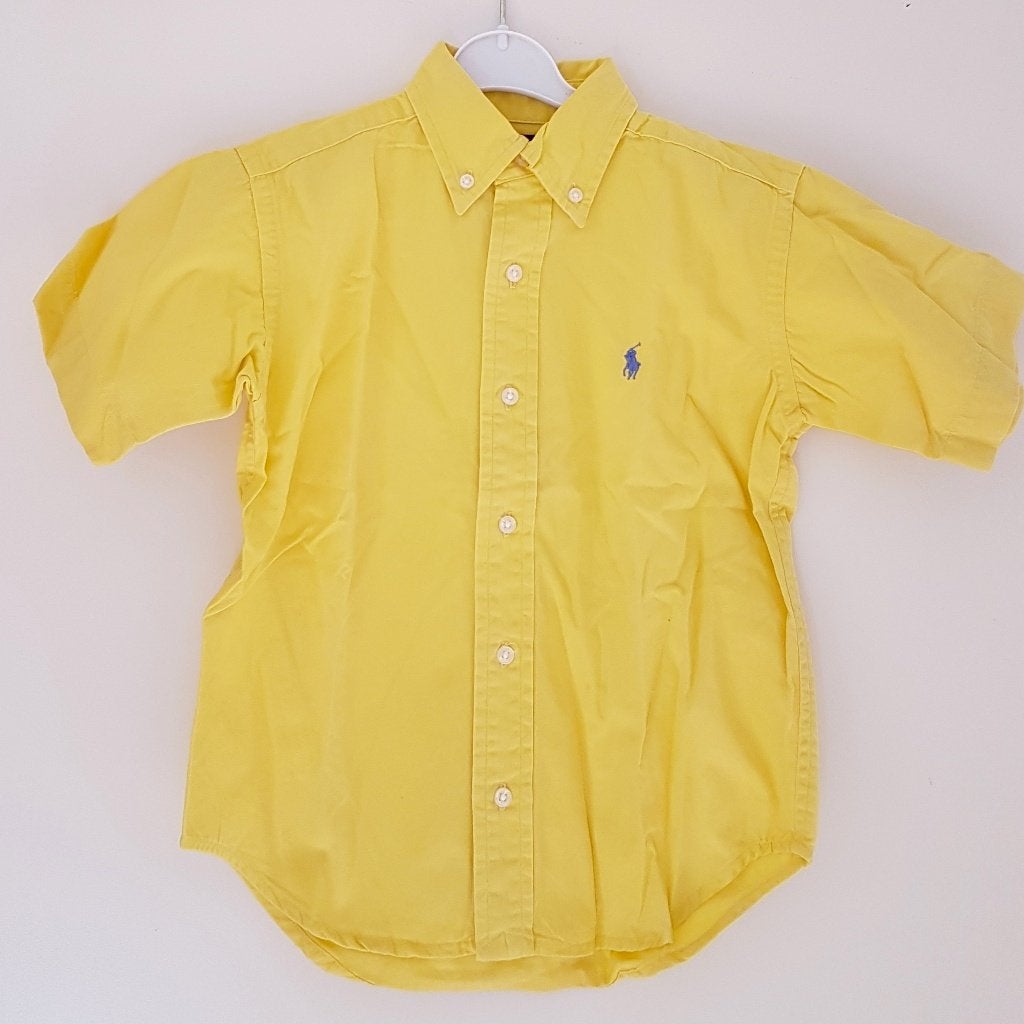 Geel Ralph Lauren overhemd s/s maat 104 NIEUW (0663) a, Overhemd of Blouse, Nieuw, Ophalen of Verzenden, Jongen