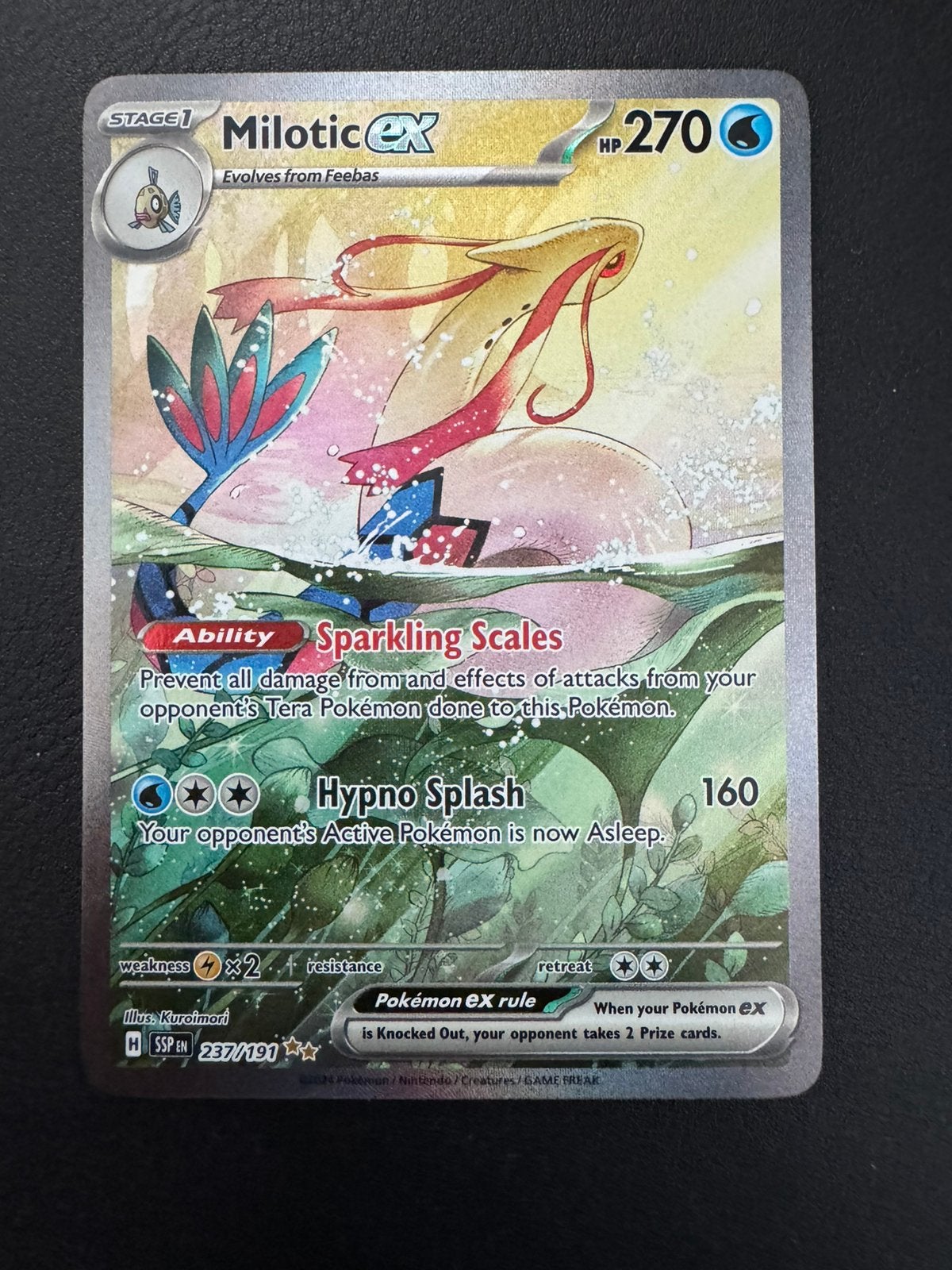 Milotic EX - Special Illustration rare Surging Sparks NM/M, Ophalen of Verzenden, Zo goed als nieuw