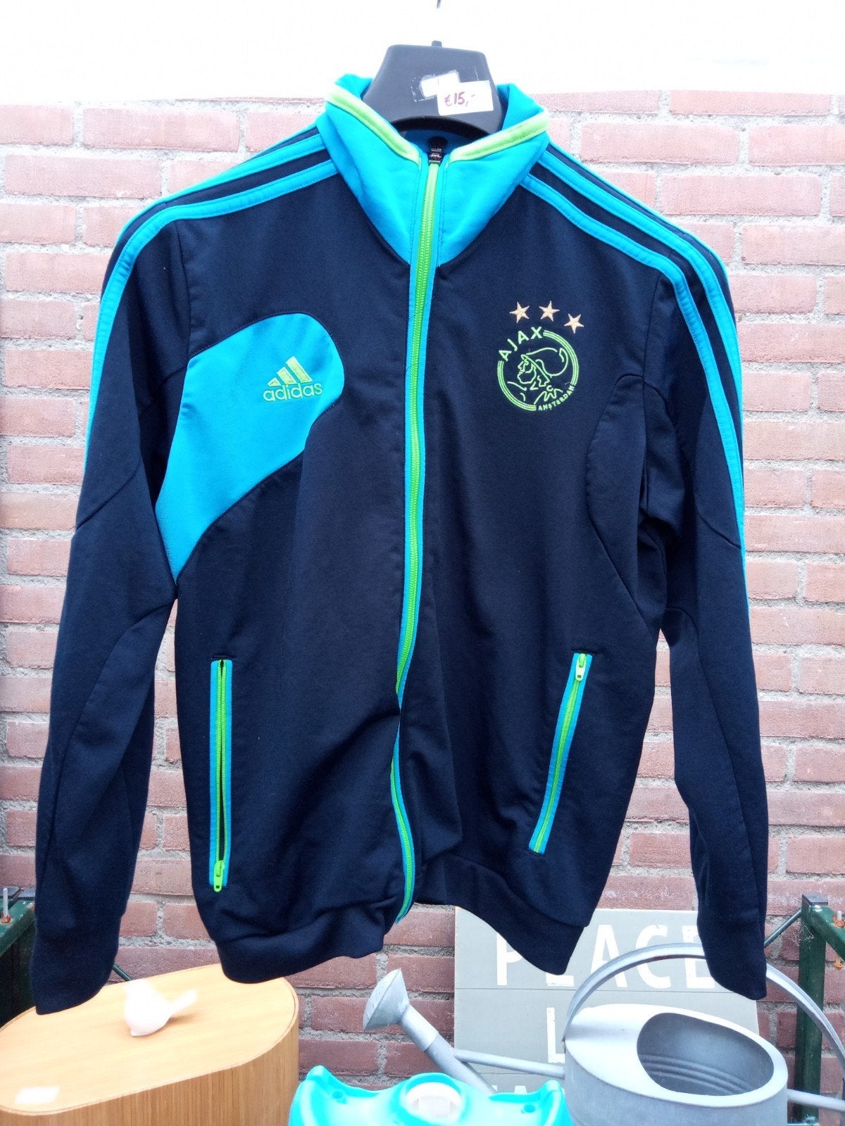 Adidas trainingsjack Ajax blauw maat 152, Adidas, Gebruikt, Jongen of Meisje, Trui of Vest