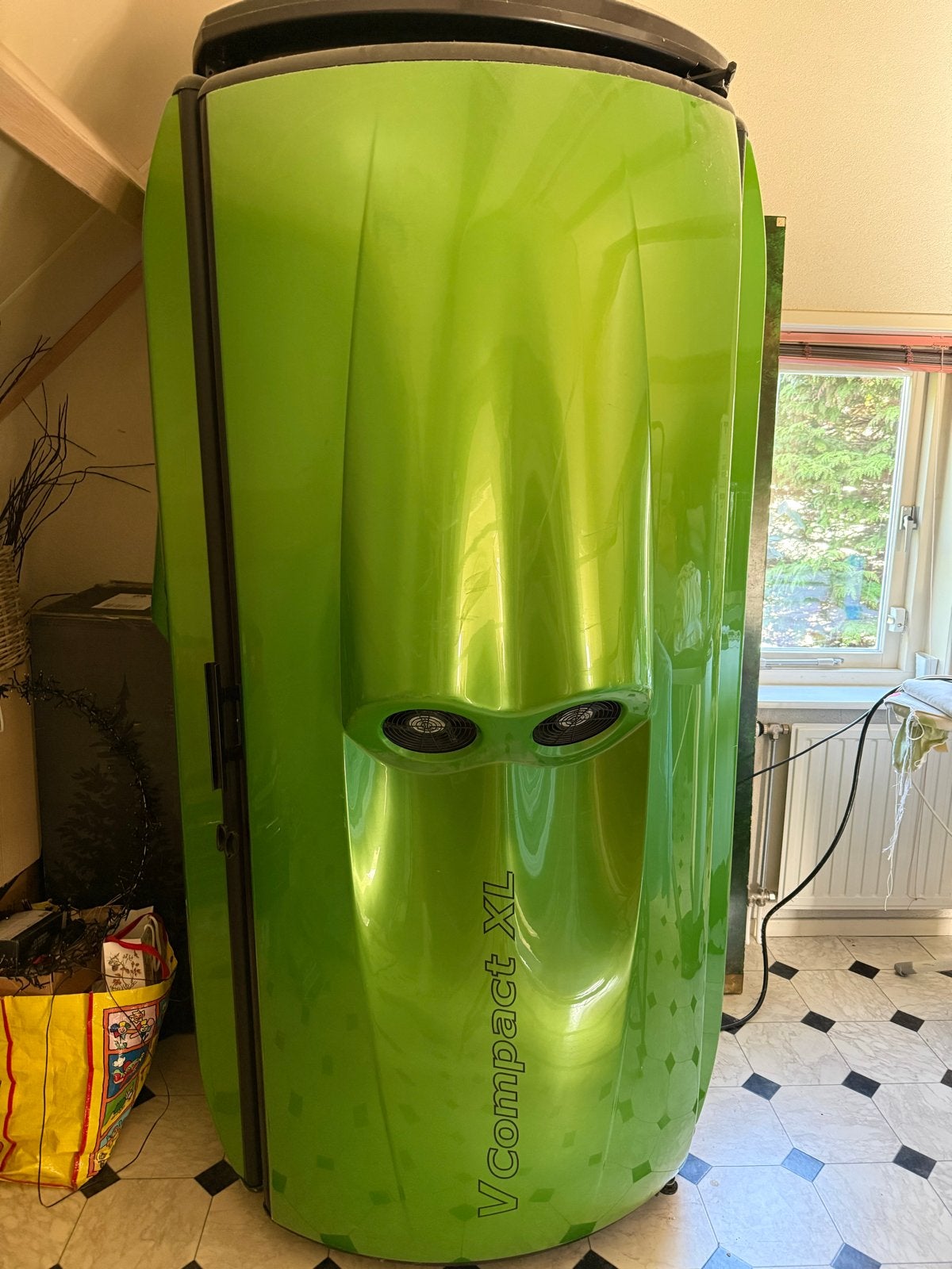 Sunvision V Compact XL Zonnebank - Groen, Ophalen, Gebruikt, Overige modellen, 15 lampen of meer