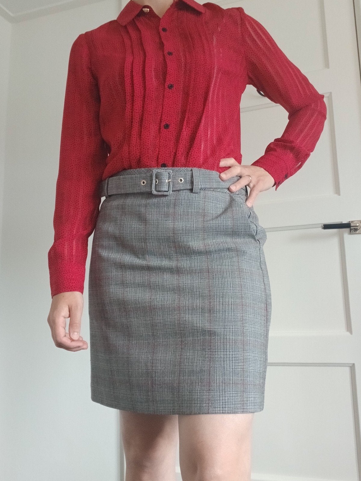 Klassieke set Steps rok 36 en rode blouse 34, Ophalen of Verzenden, Zo goed als nieuw, Maat 34 (XS) of kleiner