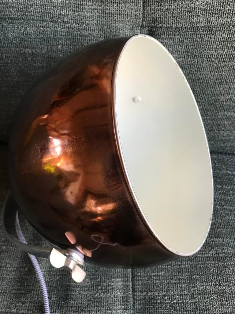 Lamp / hanglamp tafellamp Go'round Amsterdam koper + beugel, Gebruikt, 50 tot 75 cm, Ophalen of Verzenden, Vintage, retro, spage age