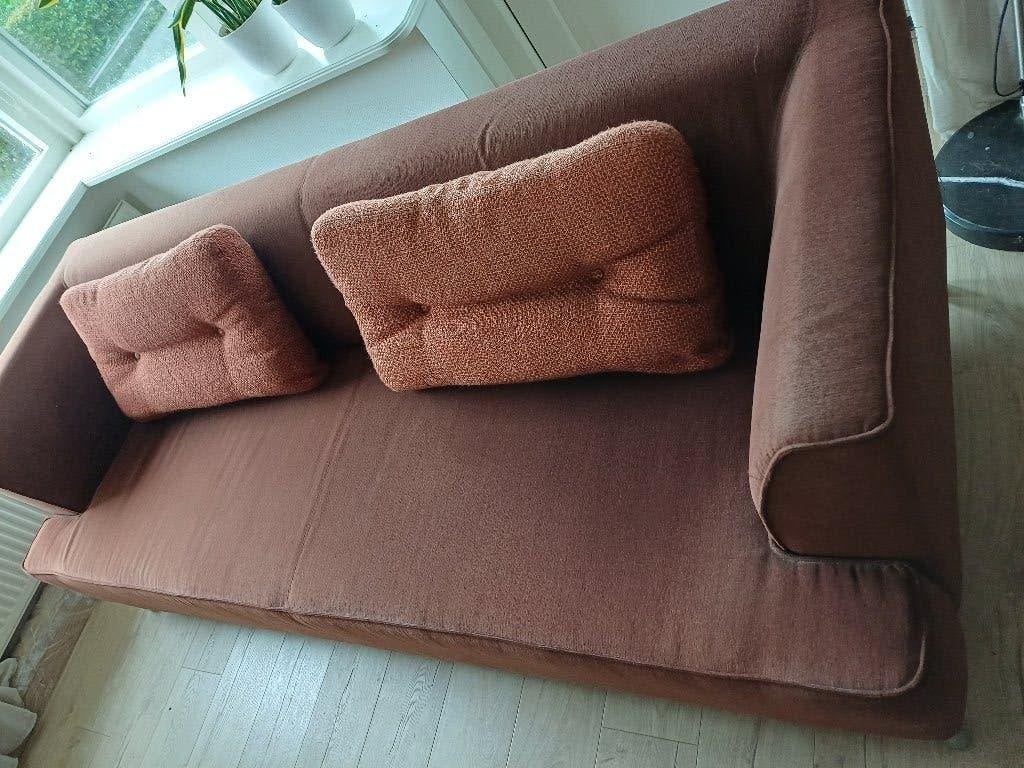 Bank Montel rood 3 zits, Gebruikt, Driepersoons, 75 tot 100 cm, Ophalen of Verzenden