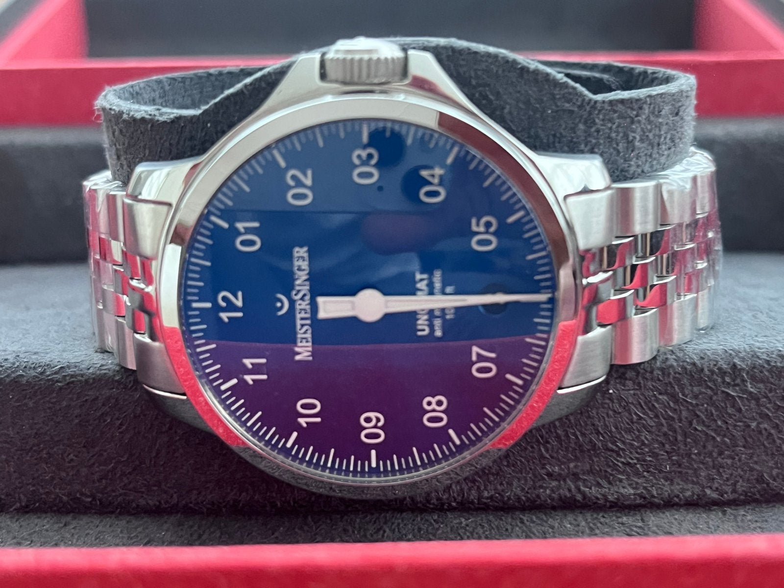 Meistersinger Unomat 43mm - Nieuw in doos, Overige merken, Staal, Polshorloge, Nieuw
