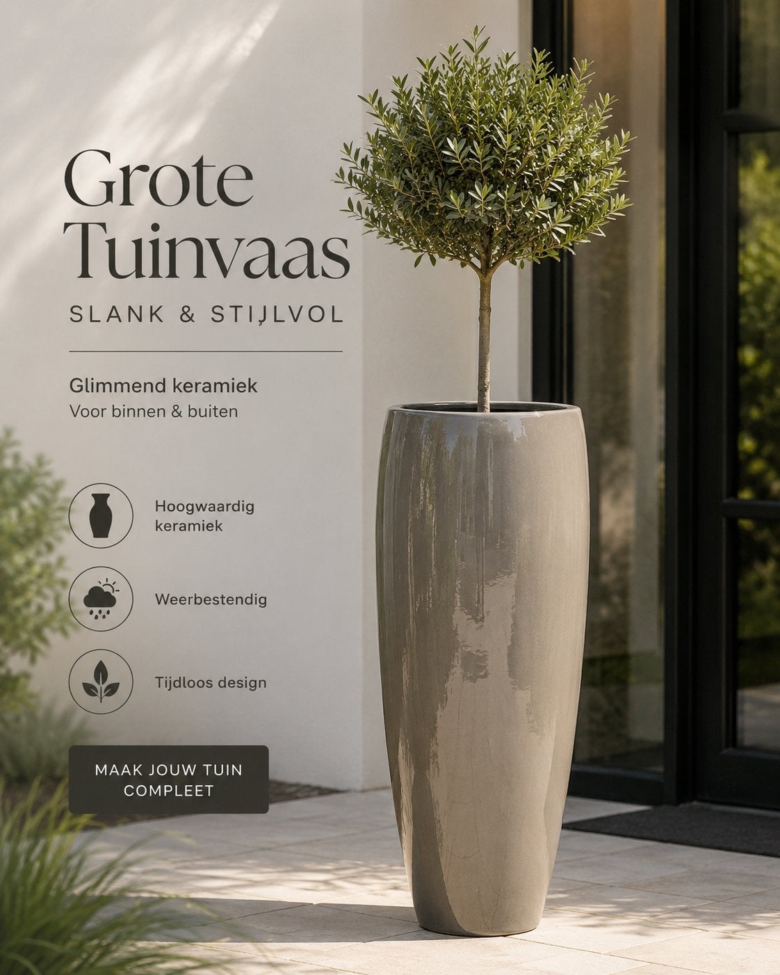 Luxe handgemaakte tuinpot XL tuinvaas bloempot XL €350,- p.s, Ophalen, 40 cm of meer, Nieuw, Tuin